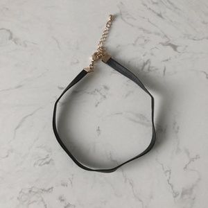 Forever21 Black Faux Leather Choker Necklace